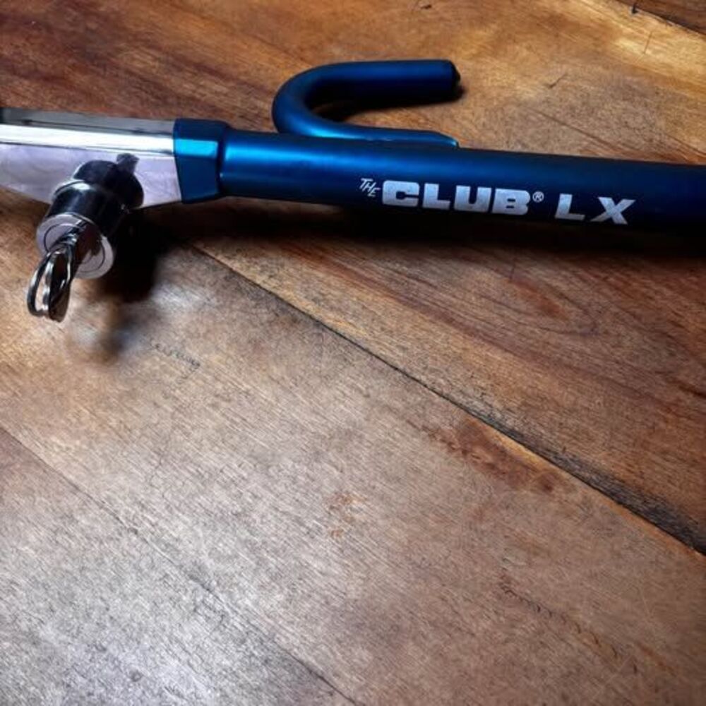 The Club 1102 LX Steering Wheel Lock Blue Metallic New Style With  1 Key